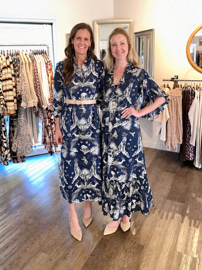 TRUNK SHOW- Russell Shirt Dress in royal tiger navy by Fitzroy & Willa