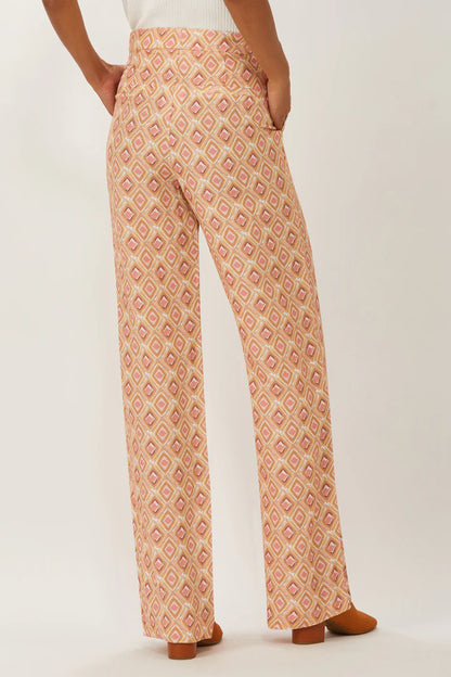 Del Ray Printed Wide Leg Pant in multi by Ecru