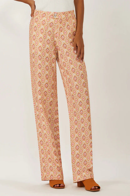 Del Ray Printed Wide Leg Pant in multi by Ecru