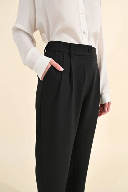 Straight Leg Pants in black by Molly Bracken