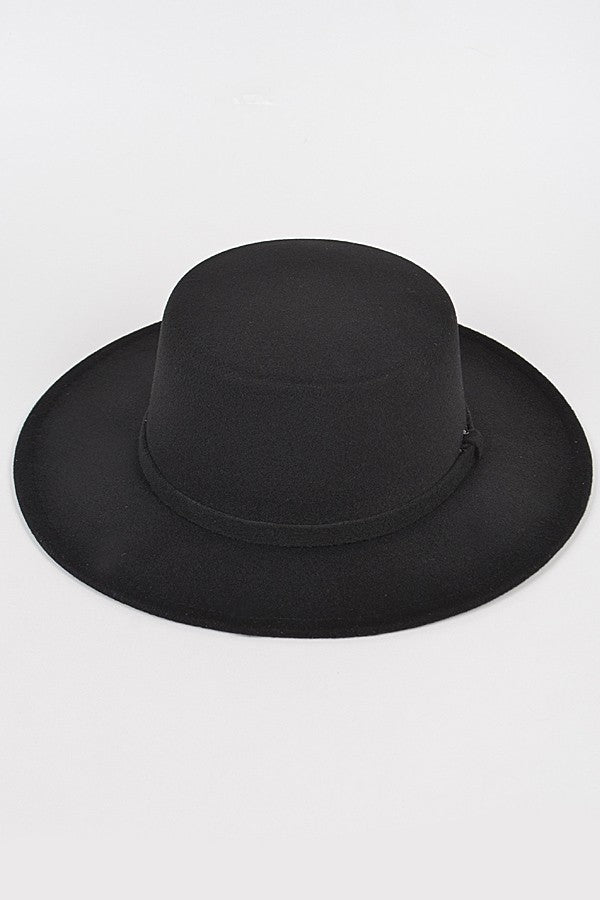 Plain Felt Band Hat in black