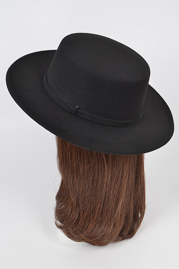 Plain Felt Band Hat in black