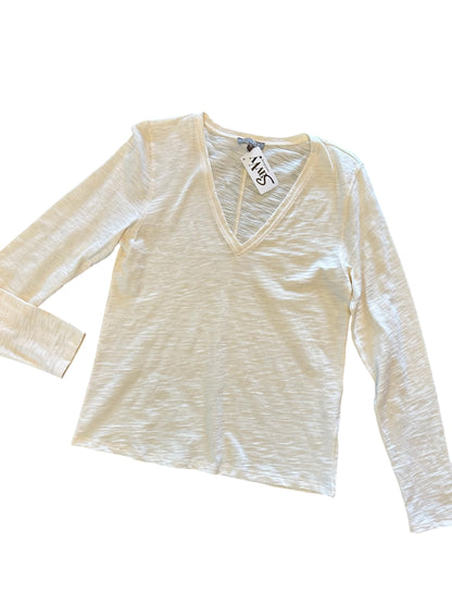 Long Sleeve V-Neck Tee in talc by Lilla P