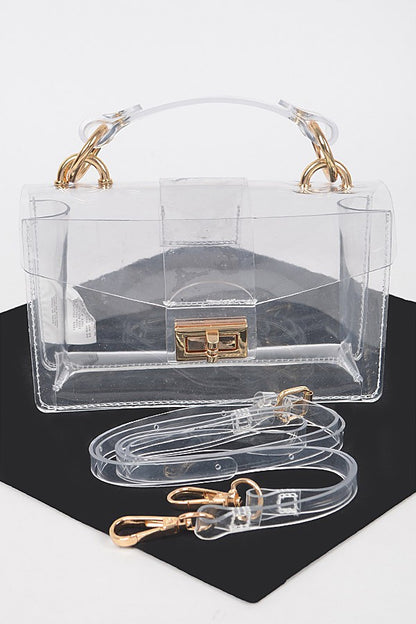 Clear Bag with gold hardware