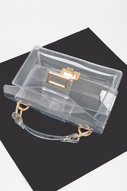 Clear Bag with gold hardware