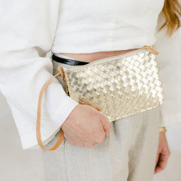 Gimi Large Woven Wristlet Purse in platinum by Uashmama