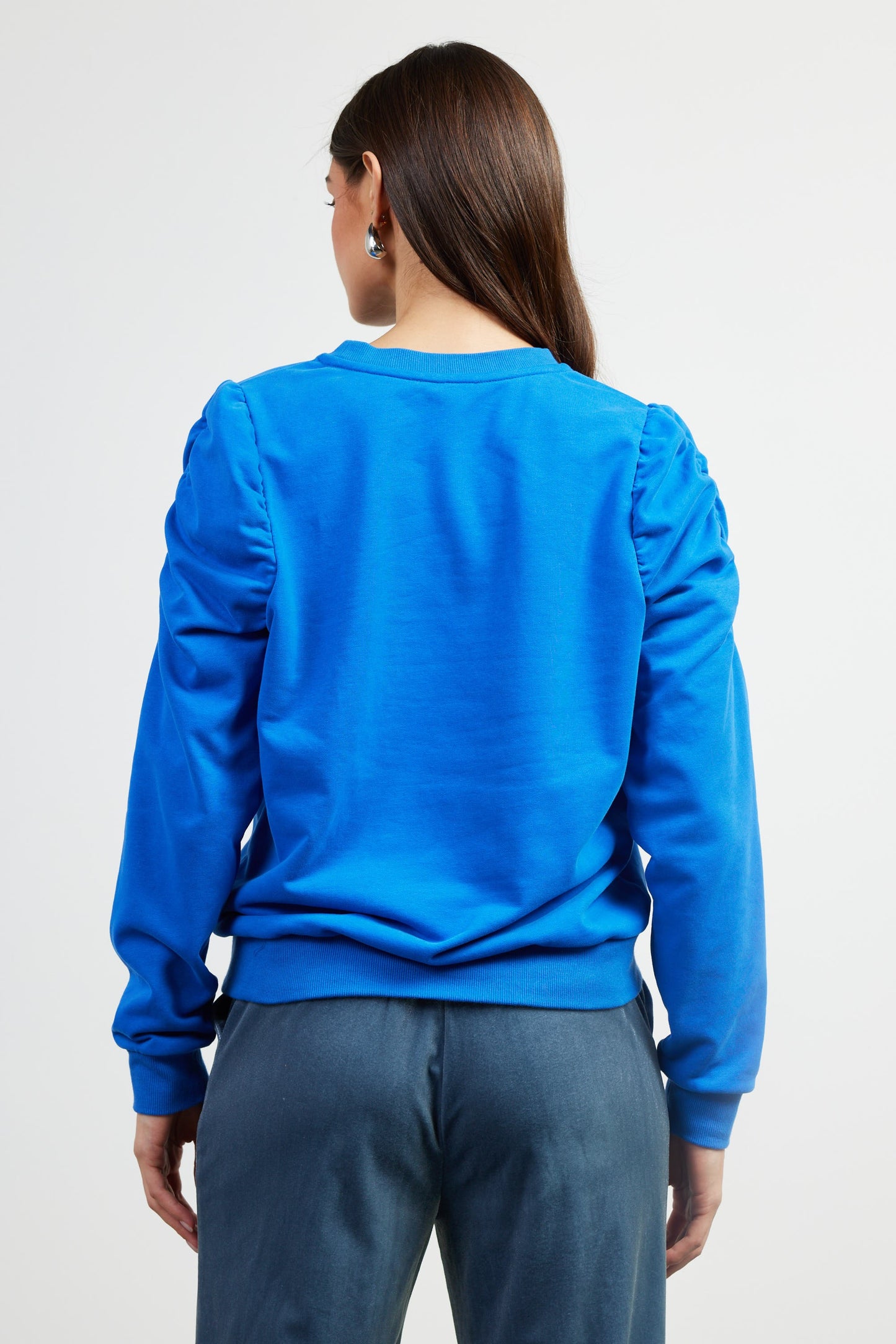 Rouched Sleeve Knit Top in cobalt by Skies are Blue