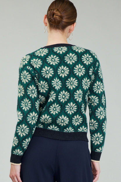 Long Sleeve Pullover Sweater in deep green by Current Air