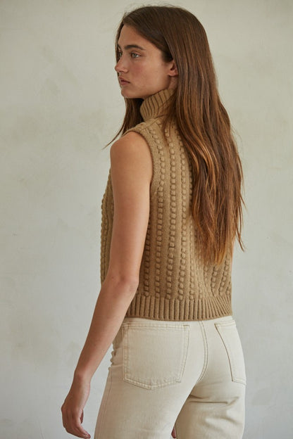 Mandi Sweater Vest in camel by By Together