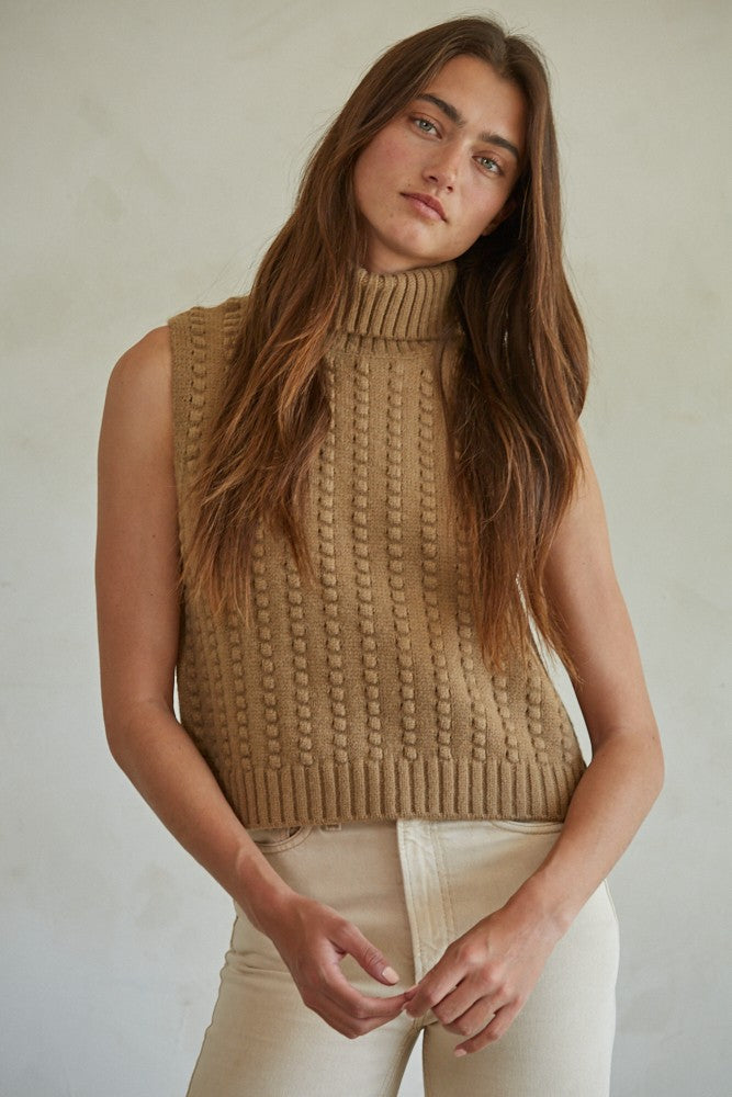 Mandi Sweater Vest in camel by By Together