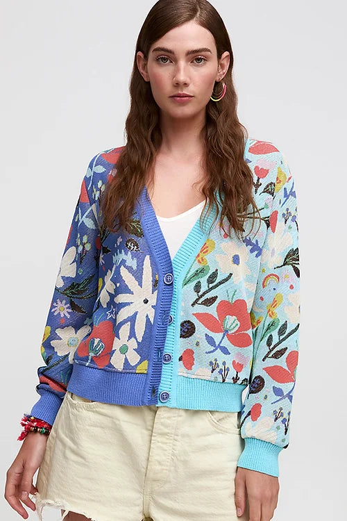 Coats Mix Print Cardigan in azul by Aldo Martins