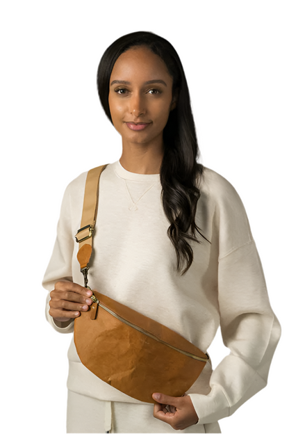 Sling Body Bag in caramel by Uashmama