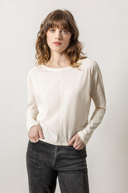 Drop Shoulder Boatneck in Ivory by Lilla P