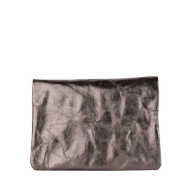 Maru Foldover Clutch in pewter by Uashmama