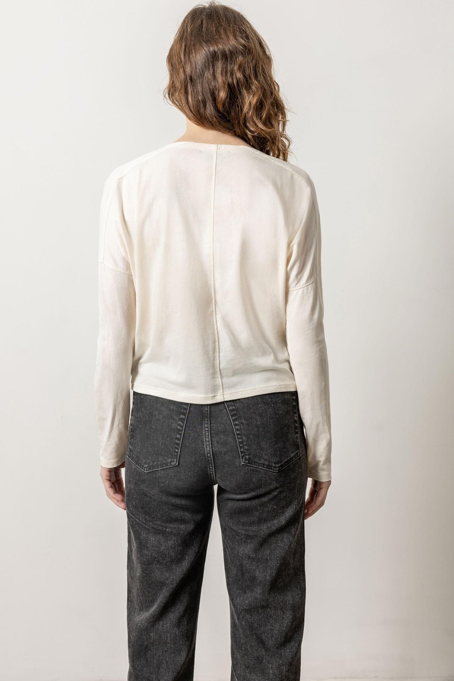 Drop Shoulder Boatneck in Ivory by Lilla P