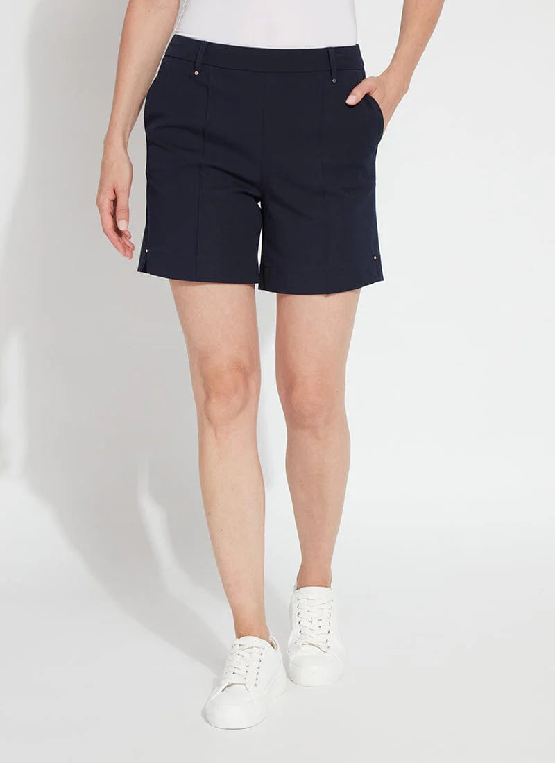 Amanda Stretch Twill Short in true navy by Lysse