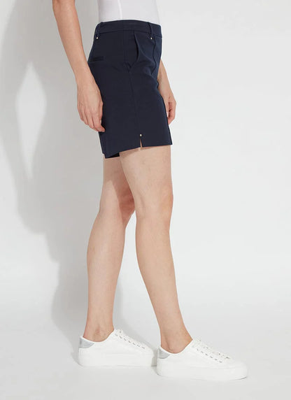 Amanda Stretch Twill Short in true navy by Lysse