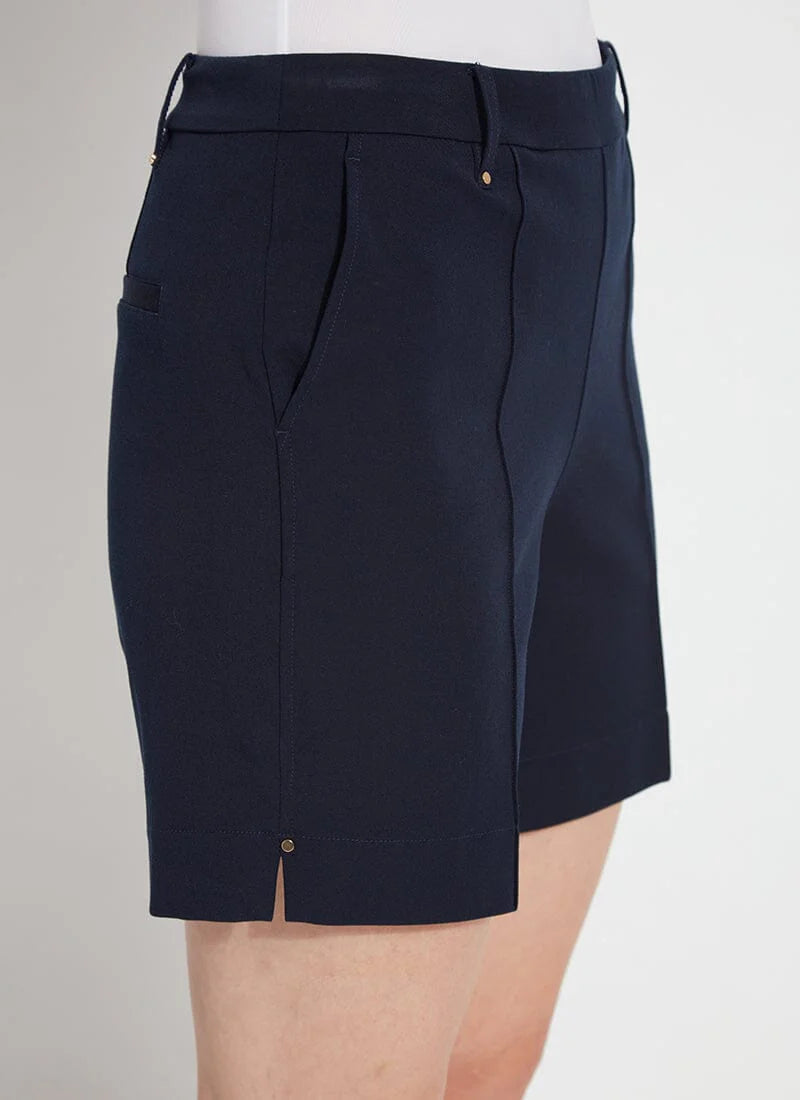 Amanda Stretch Twill Short in true navy by Lysse