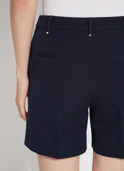 Amanda Stretch Twill Short in true navy by Lysse