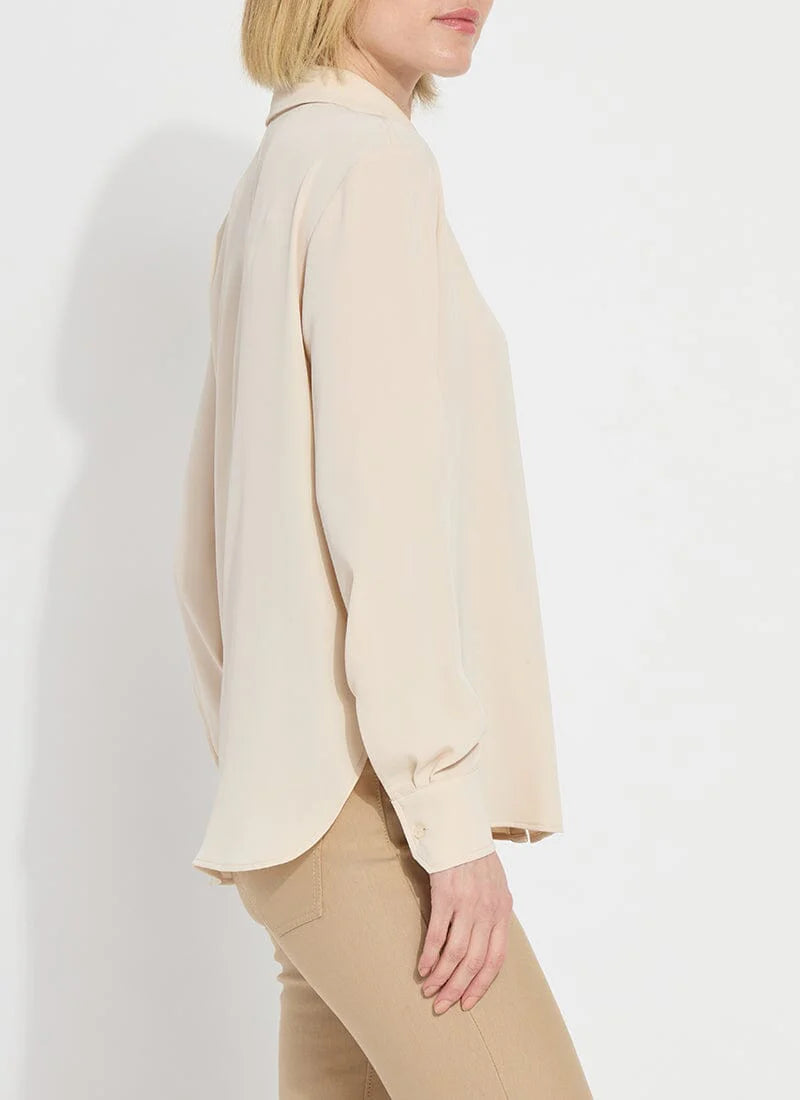 Parker Button Down Blouse in almond by Lysse