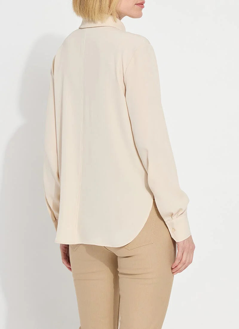 Parker Button Down Blouse in almond by Lysse