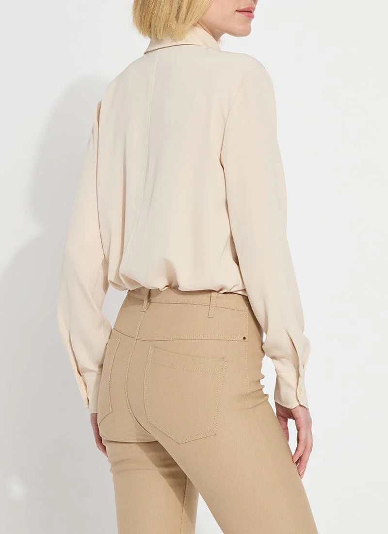 Parker Button Down Blouse in almond by Lysse