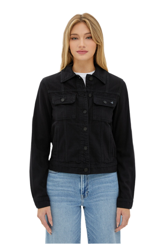 Fitted Jean Jacket in black by Hidden