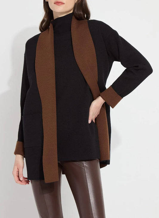 Cortado Sweater Cardigan in black by Lysse