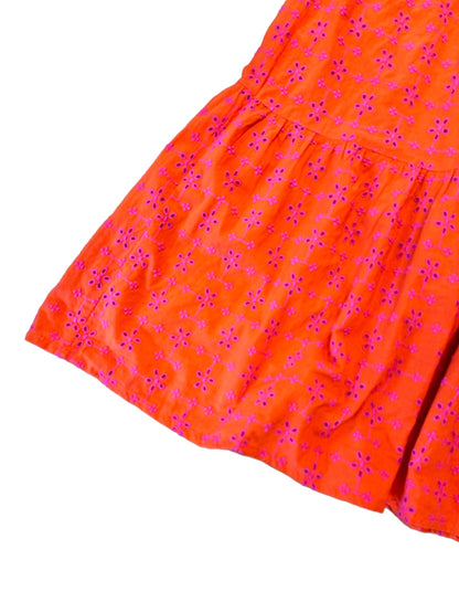 Flaming Katy Dress in Orange Lace Embroidery by Nimo