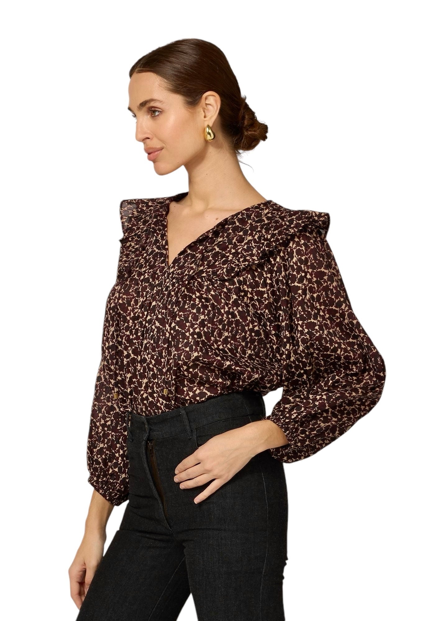 Marcy Blouse in medici print by Cleobella