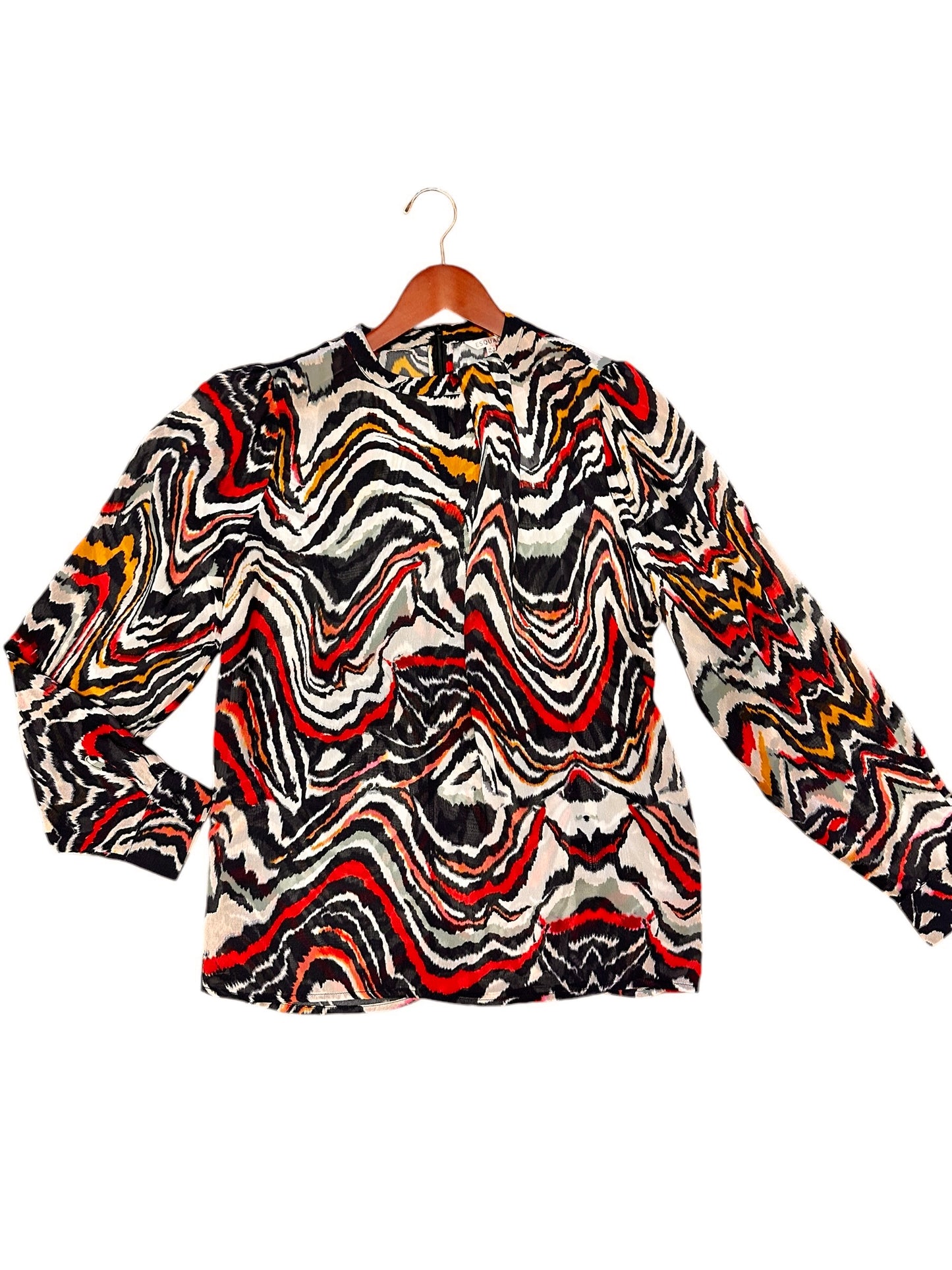 Waves Print Fancy Neck Blouse in multi by Esqualo