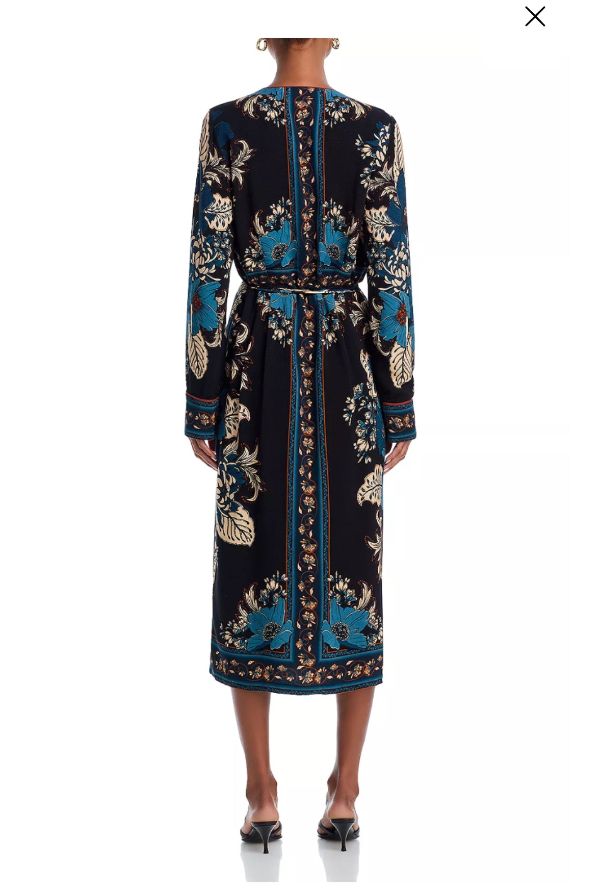 Blossom Tapestry Midi Wrap Dress in black by Farm Rio