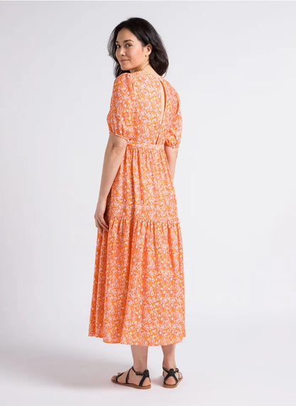 Printed Maxi Dress in orange by See U Soon