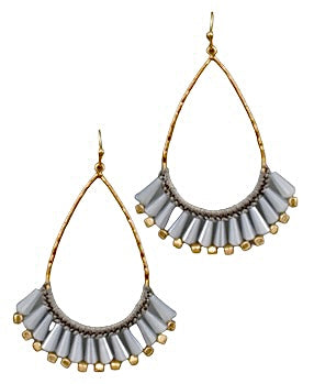 Glass Drop Earrings in gray