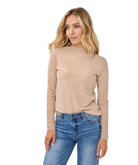 Solid Jacquard Sweater in beige by Esqualo