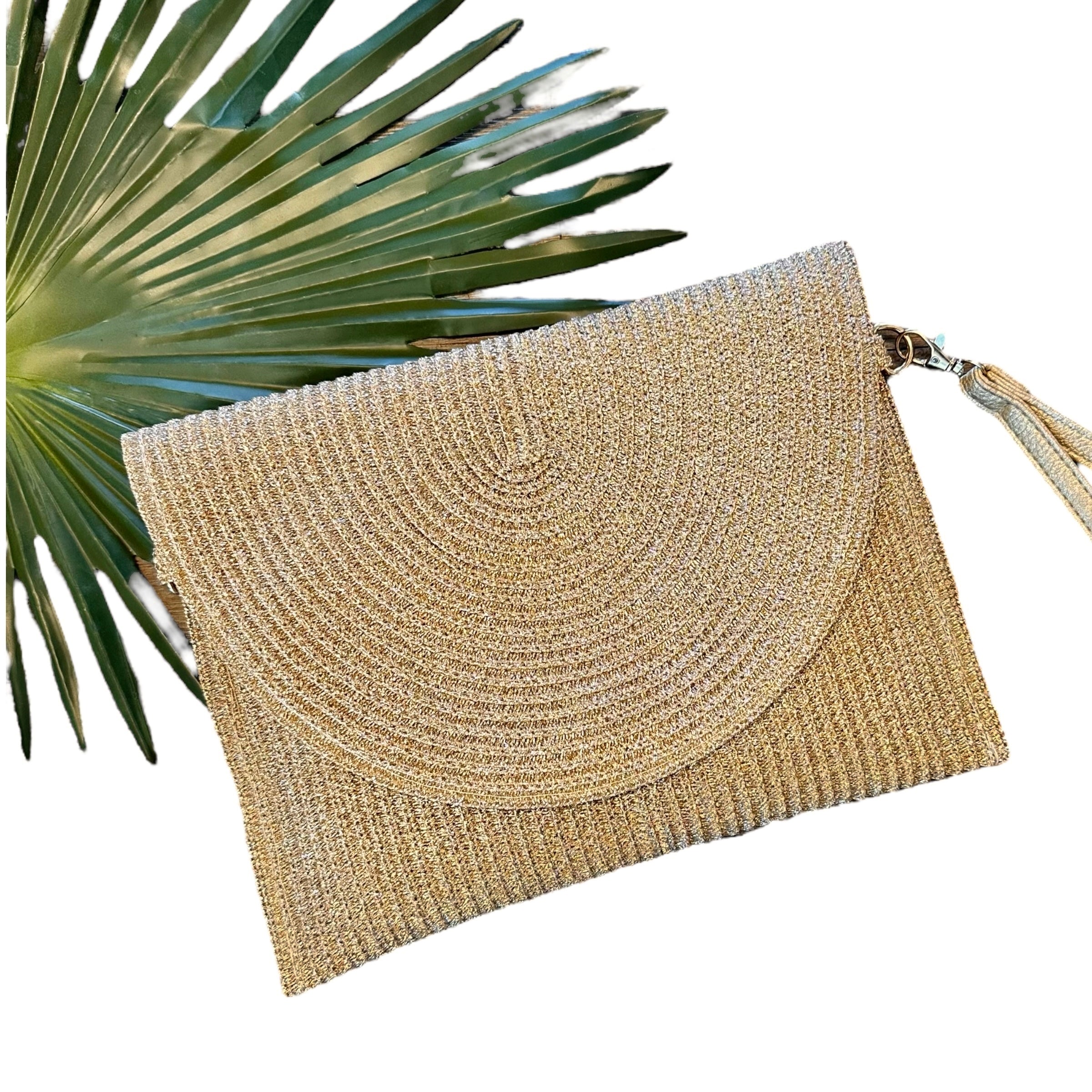 Straw envelope clutch sale