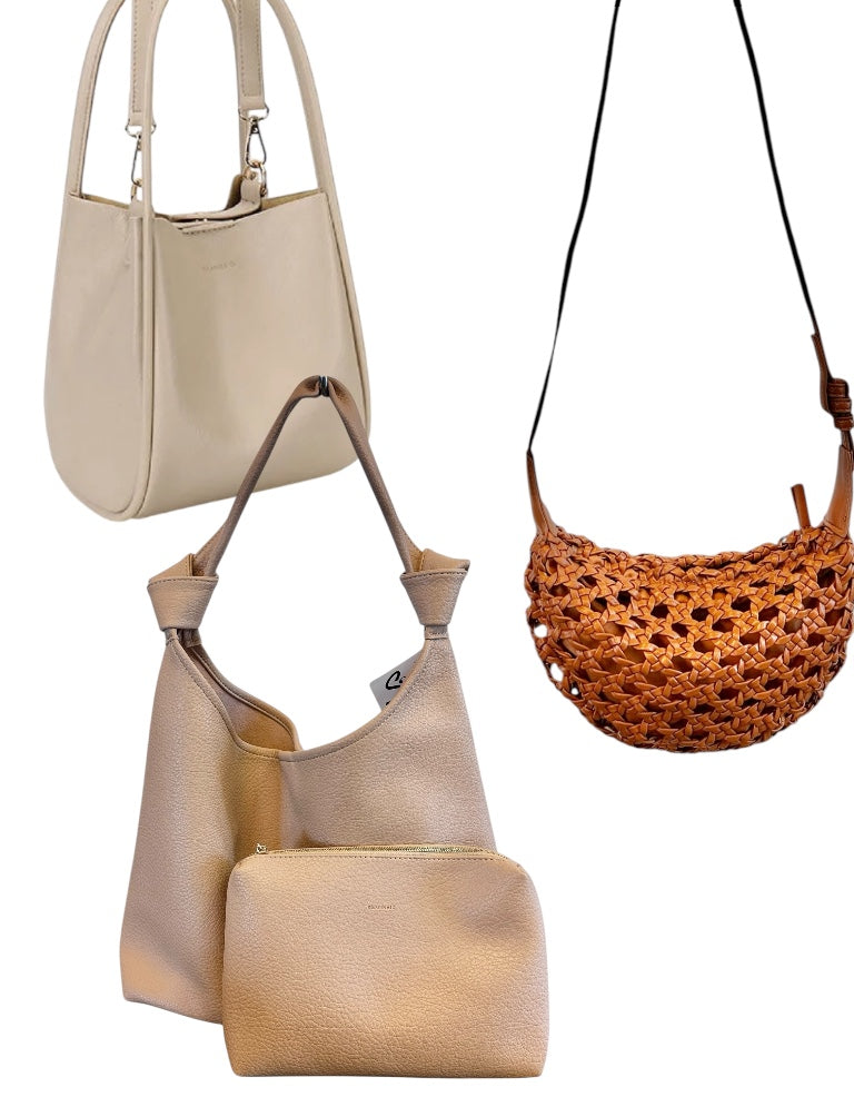 Uma Knotted Shoulder Bag in nude by Remi/Reid