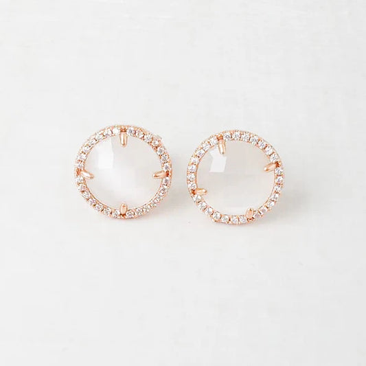 Gemstone Stud in white by Virtue