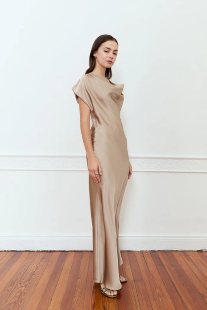 Dahlia Slip Dress in mink by Deluc