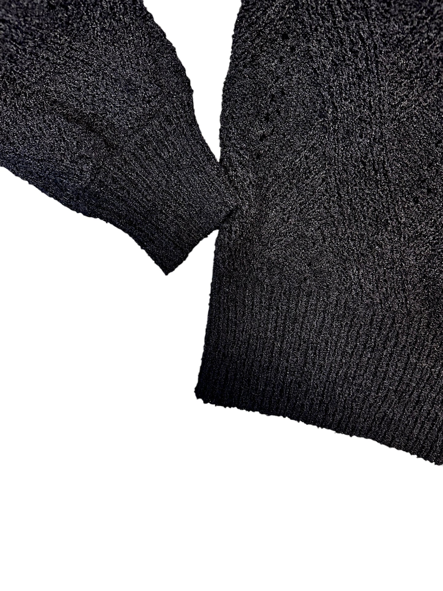 Crew Neck Cable Knit Sweater in black by Skies are Blue