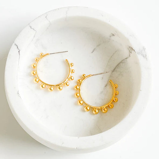 Studded Hoop 25MM in gold by Virtue