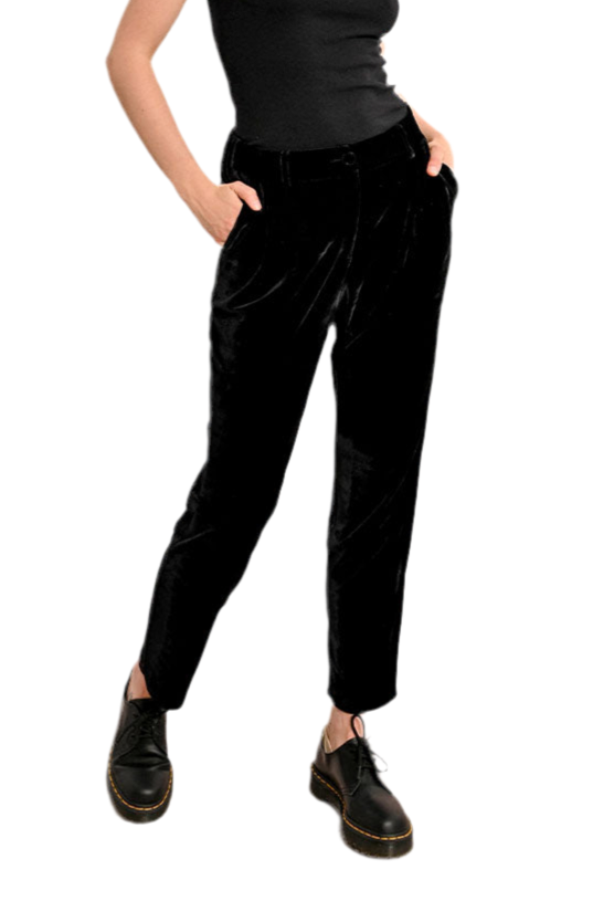 Velvet Pants in black by Molly Bracken