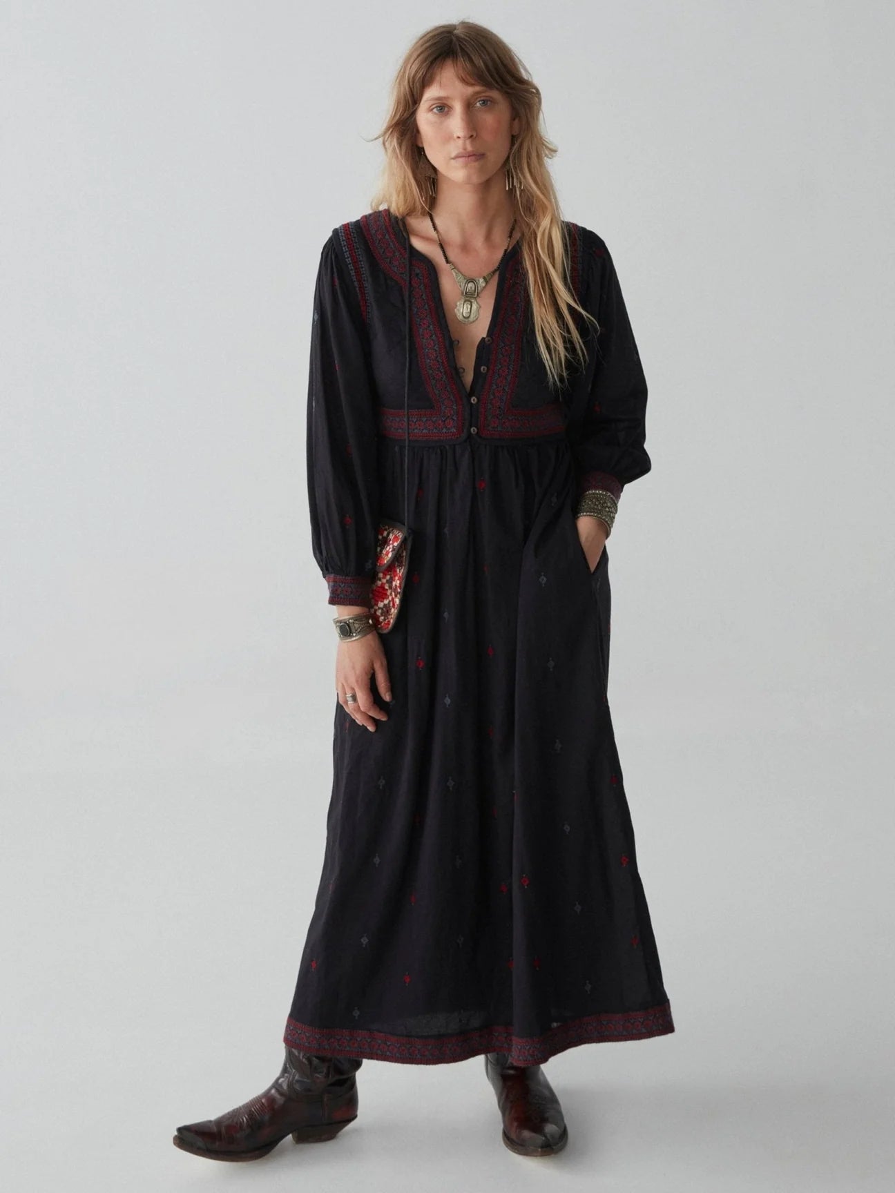 Dalida Maxi Dress in Black by Maison Hotel