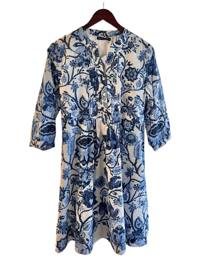 Maye Dress in White/Blue By La Plage