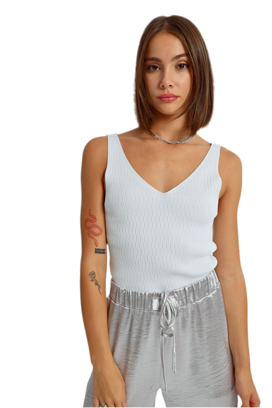 Knit Tank Top in white by Molly Bracken