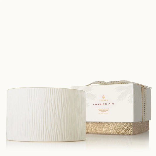 3-wick Gilded Ceramic Candle in frasier fir by Thymes