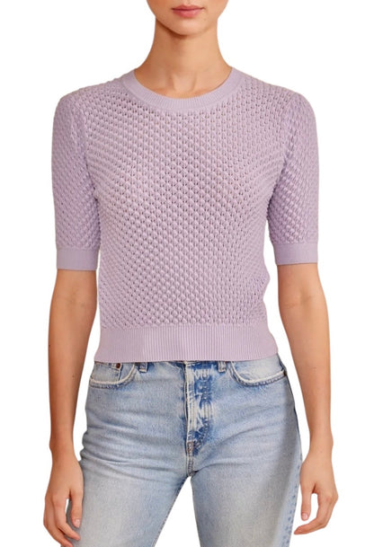 Elise Knit Top in Lavender by Lucy Paris