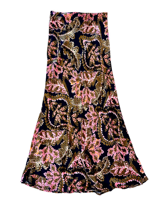Global Flower Slip Skirt in black by Esqualo