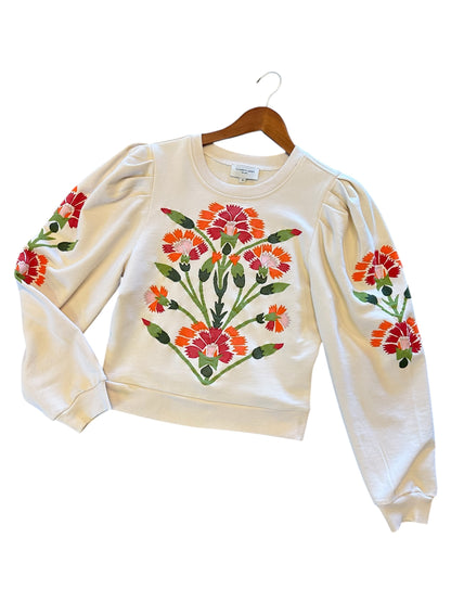 Jasmine Sweatshirt Top in indian flower ivory by Elizabeth James