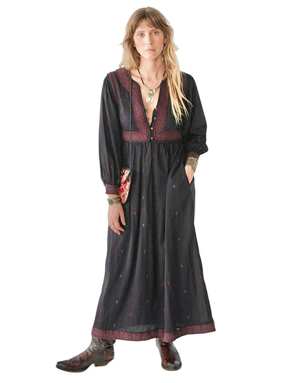 Dalida Maxi Dress in Black by Maison Hotel